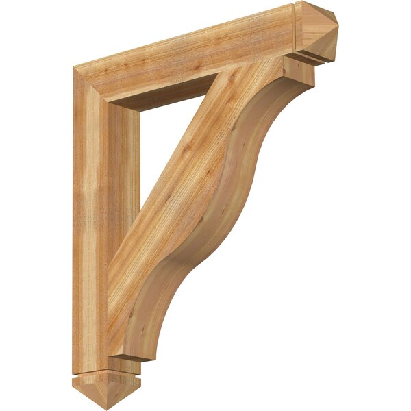Ekena Millwork Funston Arts & Crafts Rough Sawn Bracket, Western Red Cedar, 6"W x 40"D x 44"H BKT06X40X44FST03RWR - main